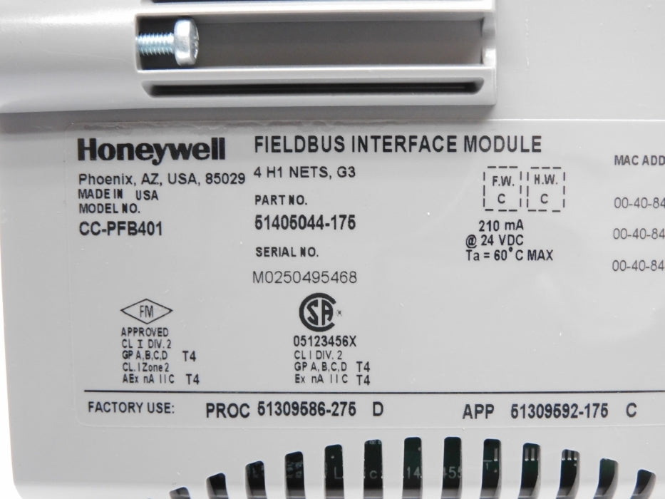 HONEYWELL CC-PFB401 51405044-175 F/W C NUPI