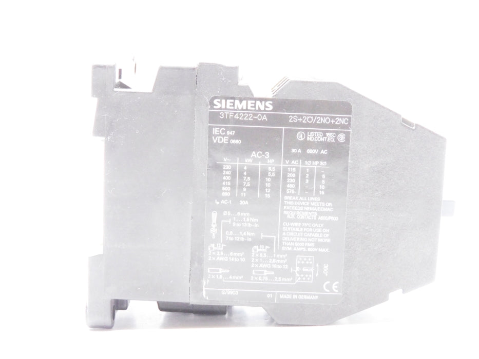 SIEMENS 3TF4222-0A 230/277V NSNP
