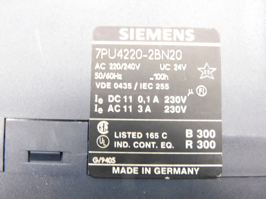 SIEMENS 7PU4220-2BN20 24V 100H UNMP