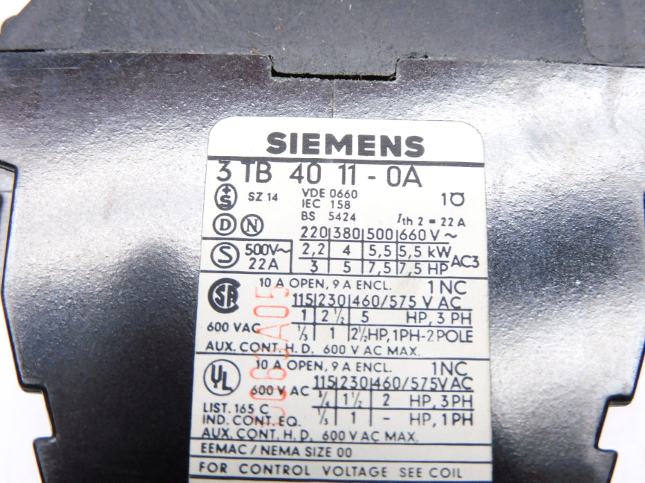 SIEMENS 3TB4011-0A 220/264V NSNP