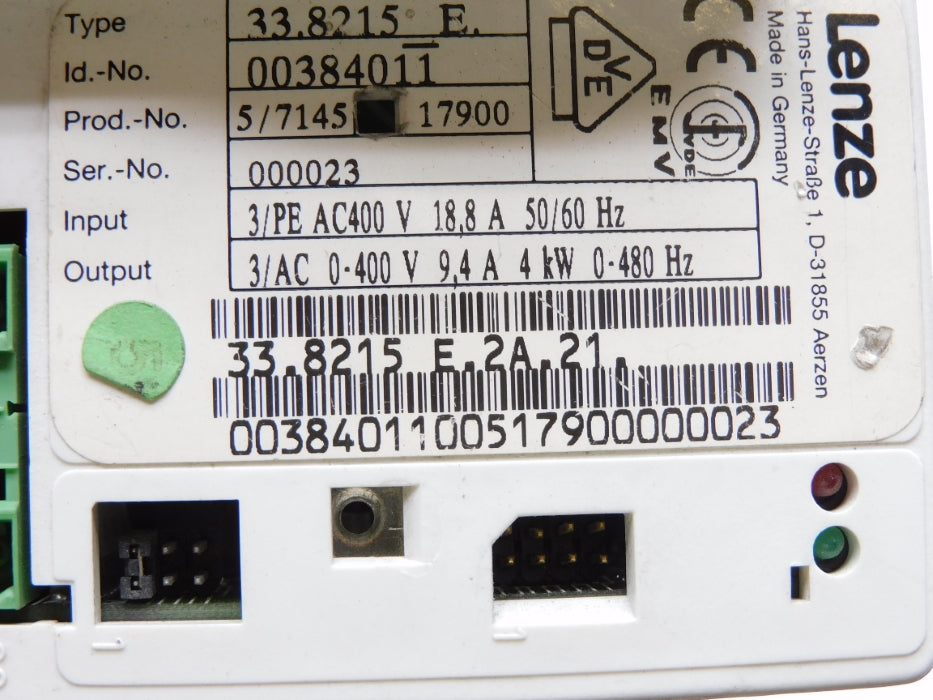 LENZE 33.8215-E 00384011 (AS PICTURED) UNMP