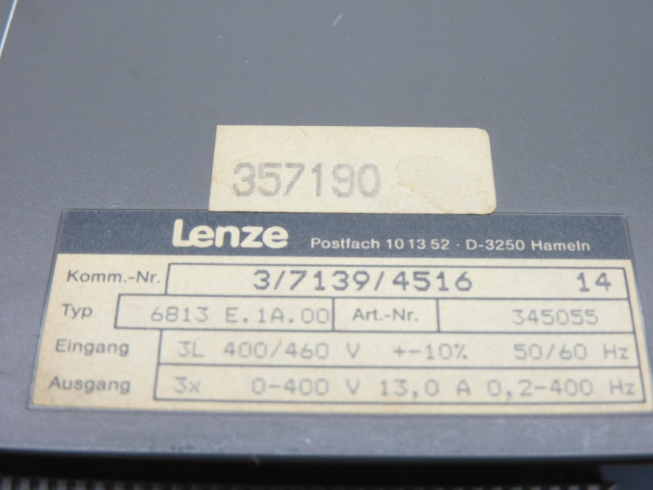 LENZE 6813E.1A.00 3/7139/4516 UNMP