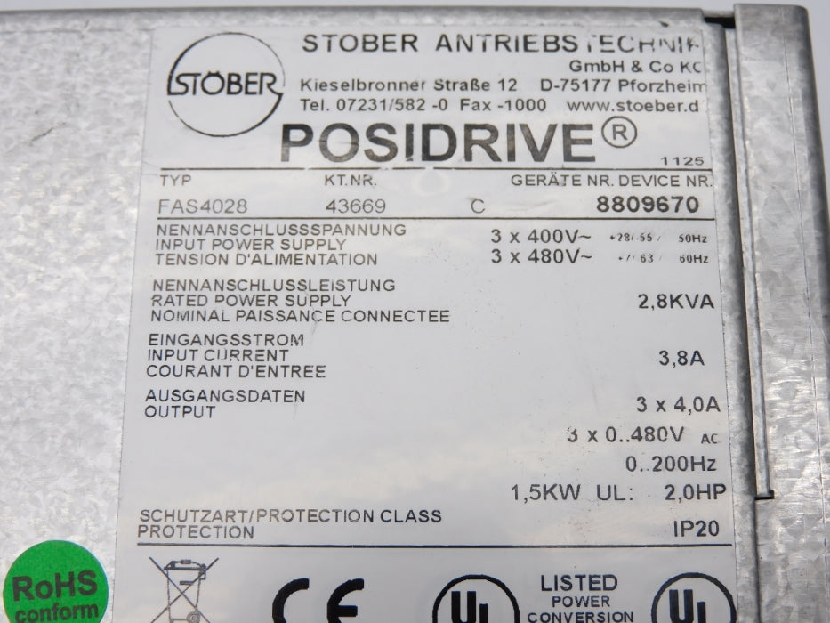 STOBER FAS4028 HW/40 UNMP