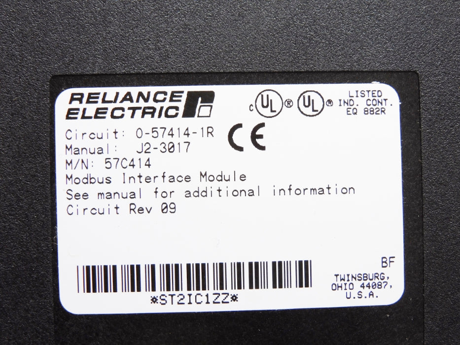 RELIANCE ELECTRIC 0-57414-1R 57C414 REV. 09 UNMP