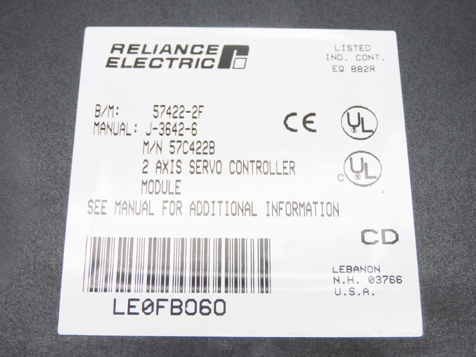RELIANCE ELECTRIC 57C422B 57422-2F UNMP
