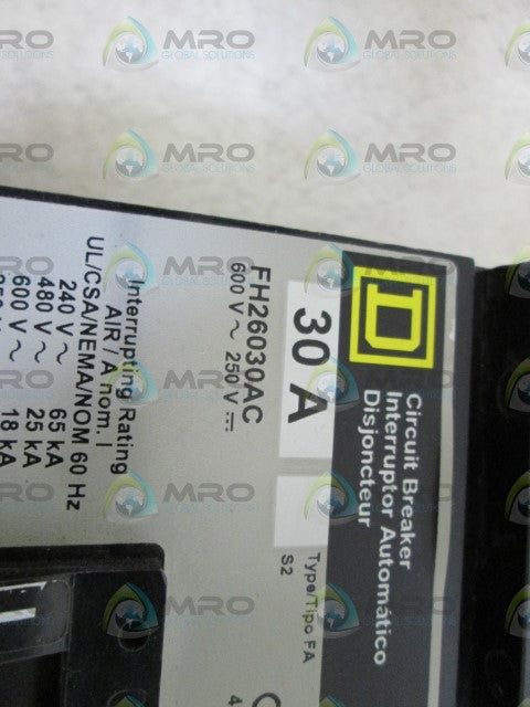 SQUARE D CIRCUIT BREAKER FH26030AC *NEW NO BOX*