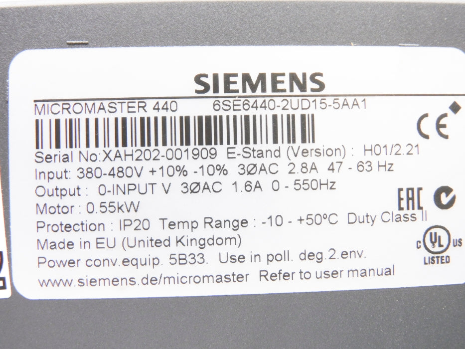 SIEMENS 6SE6440-2UD15-5AA1 NSMP