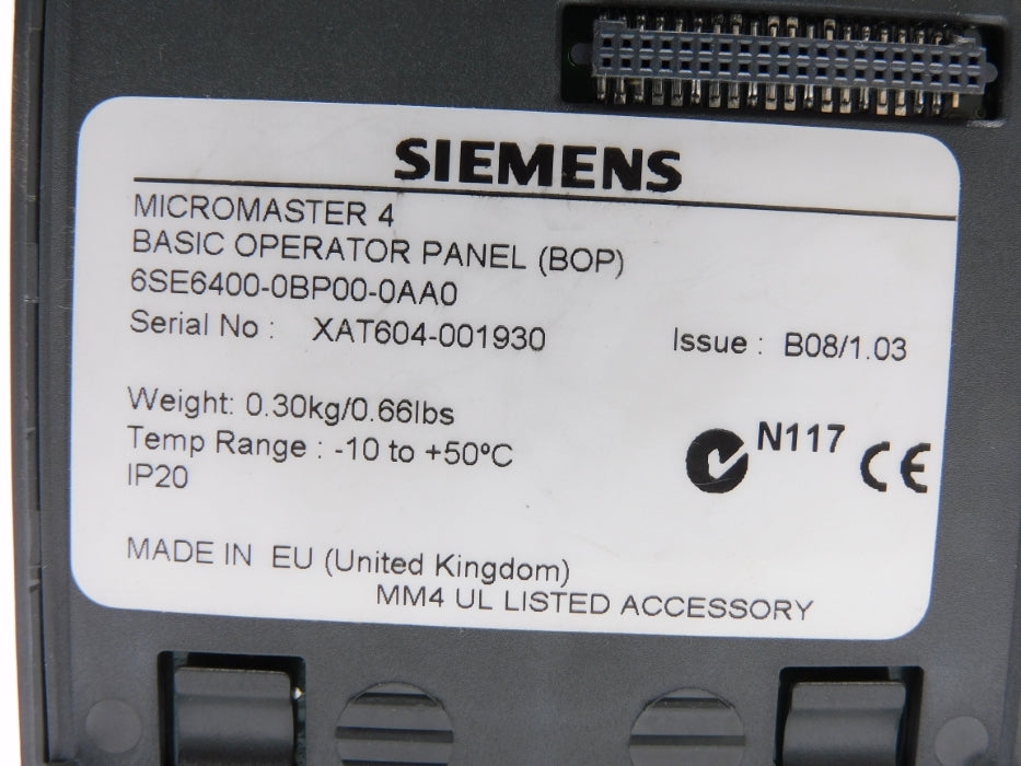 SIEMENS 6SE6400-0BP00-0AA0 (AS PICTURED) UNMP