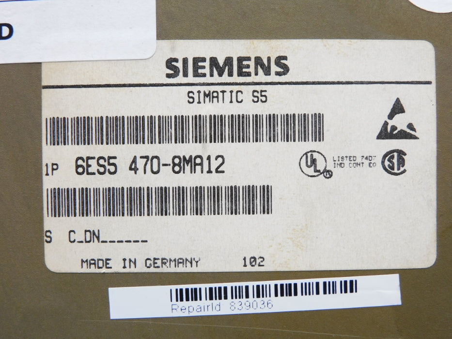 SIEMENS 6ES5470-8MA12 (AS PICTURED) REMAN
