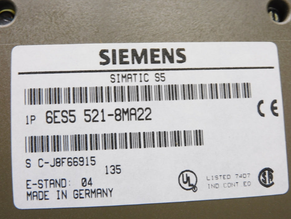 SIEMENS 6ES5521-8MA22 UNMP