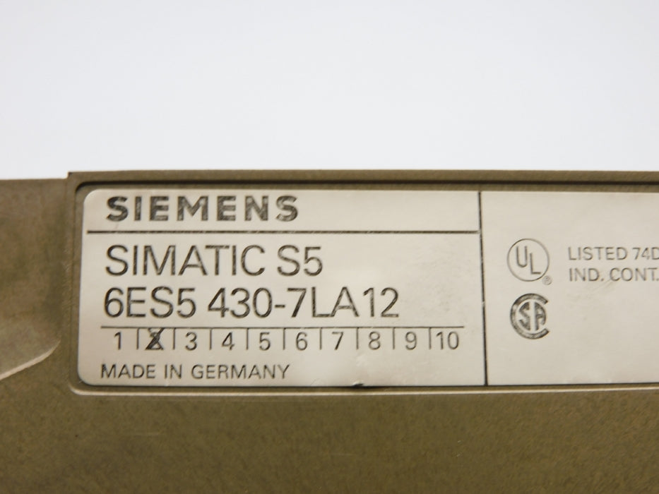 SIEMENS 6ES5430-7LA12 (NO TERMINAL) (AS PICTURED) UNMP