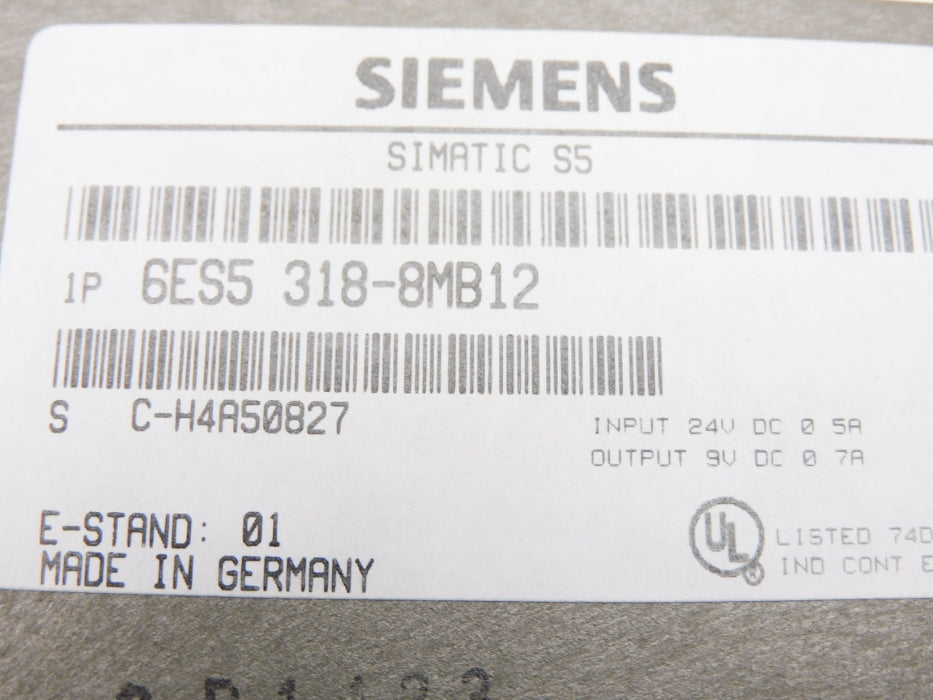 SIEMENS 6ES5318-8MB12 UNMP