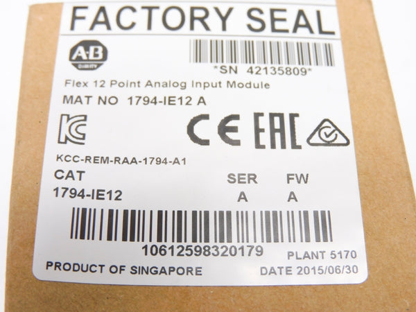 ALLEN BRADLEY 1794-IE12 SER. A F/W A DATE: 2015 NSFS