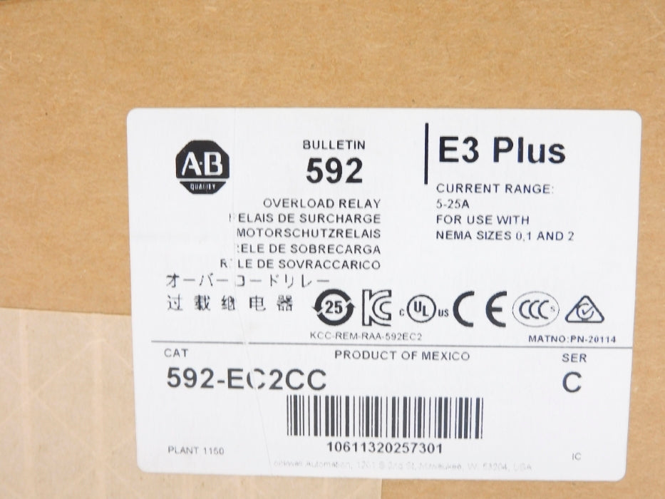 ALLEN BRADLEY 592-EC2CC SER. C 5-25A (BR/WH) NSFS