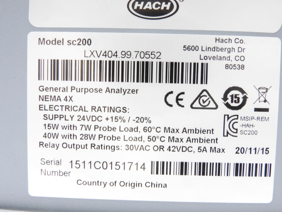 HACH LXV404.99.70552 SC200 NSNP