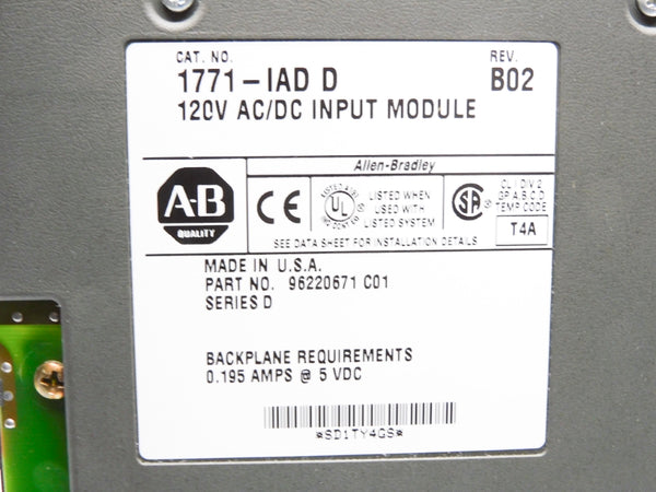 ALLEN BRADLEY 1771-IAD SER. D REMAN