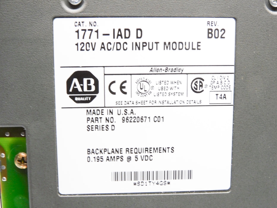 ALLEN BRADLEY 1771-IAD SER. D REMAN