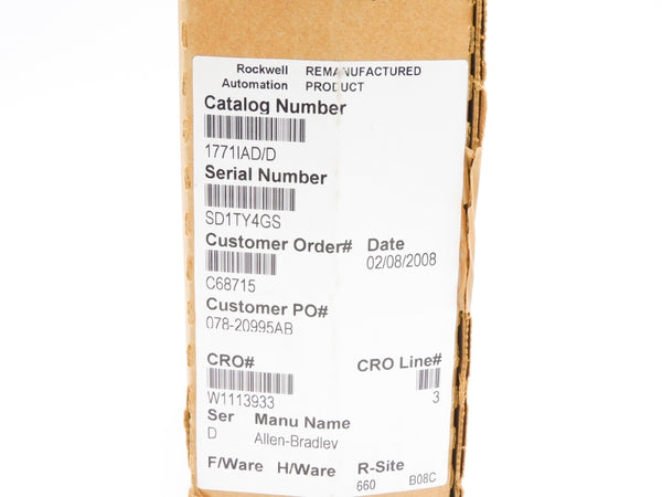 ALLEN BRADLEY 1771-IAD SER. D REMAN