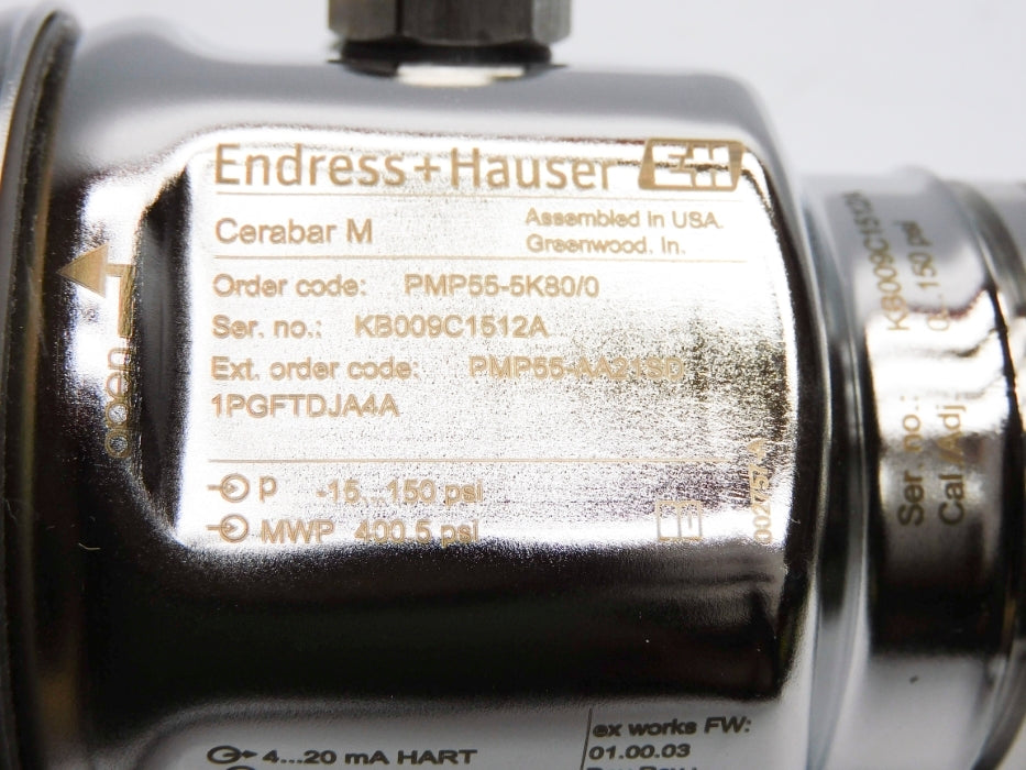 ENDRESS+HAUSER PMP55-5K80/0 PMP55-AA21SD1PGFTDJA4A -15-150PSI NSNP