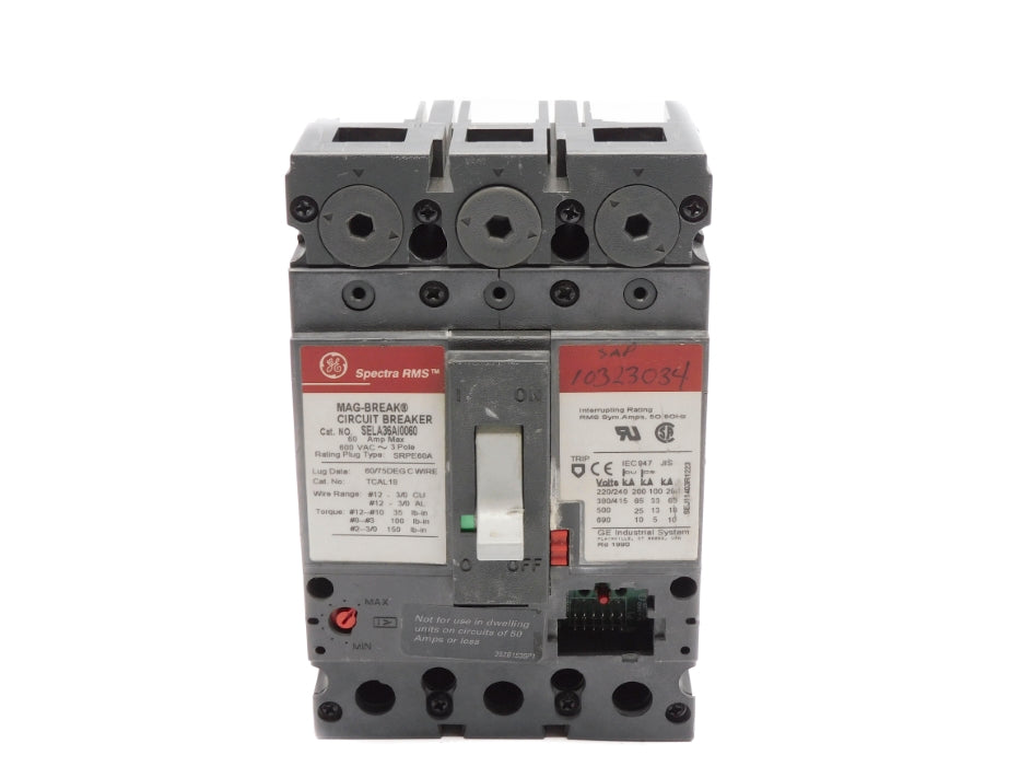 GENERAL ELECTRIC SELA36AI0060 60A 600VAC (AS PICTURED) NSNP