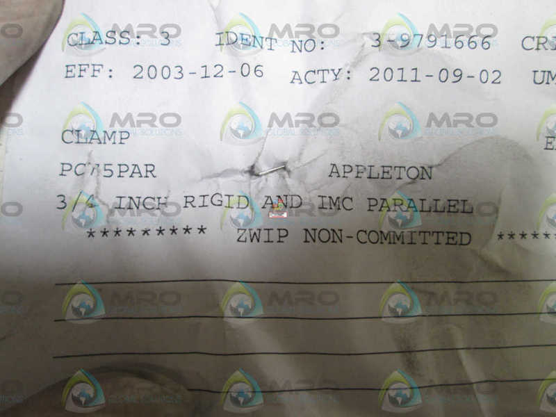 APPLETON 3/4" CLAMP PC75PAR  NSNP
