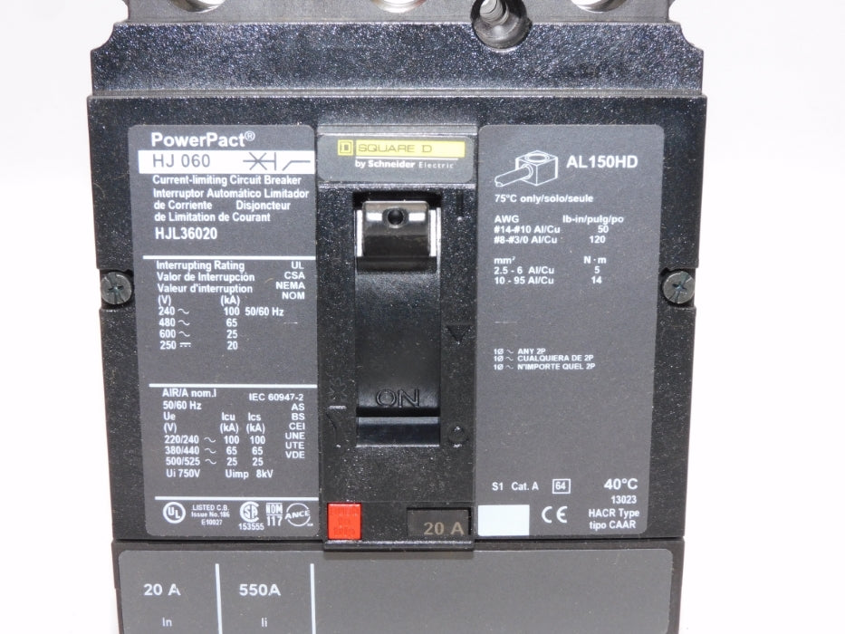 SQUARE D HJL36020 20A 600V NSMP