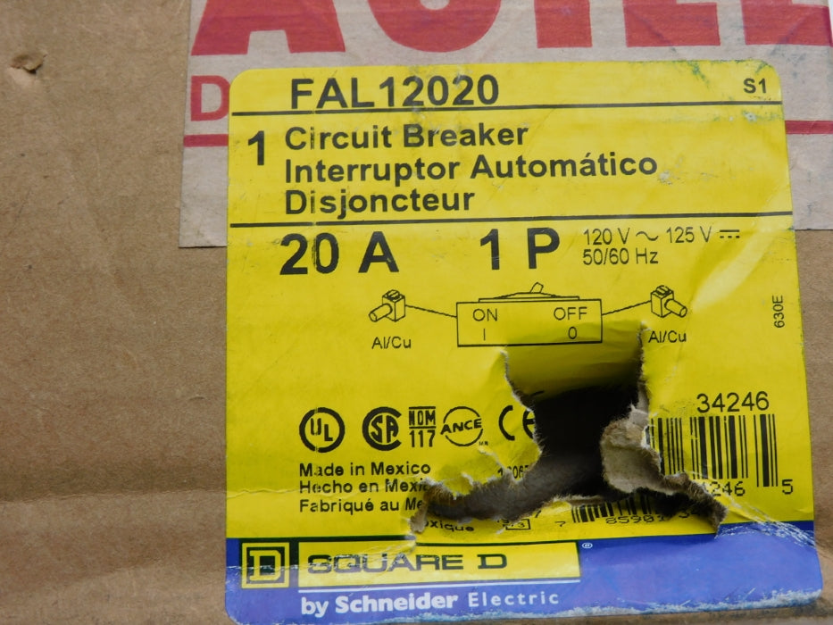 SQUARE D FAL12020 20A 120/125V NSFS