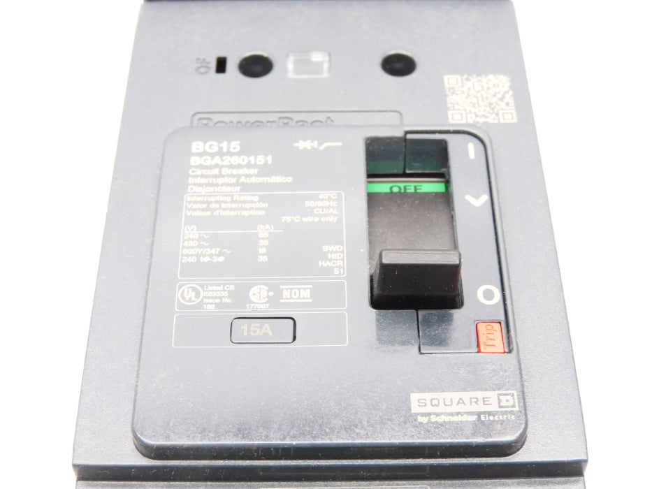 SQUARE D BGA260151 15A 480V NSMP