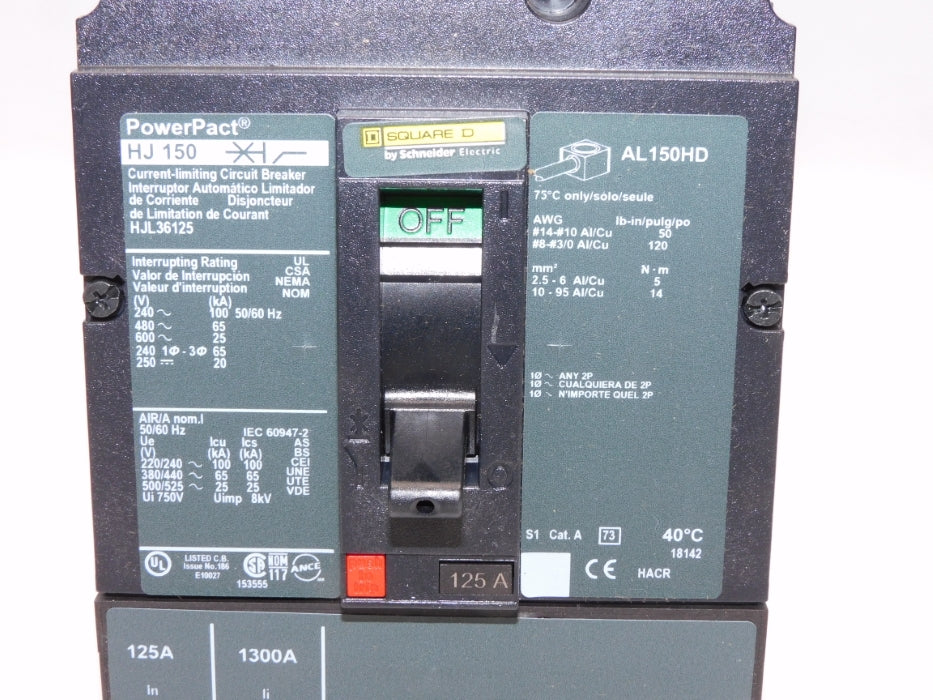 SQUARE D HJL36125 600V 125A NSMP