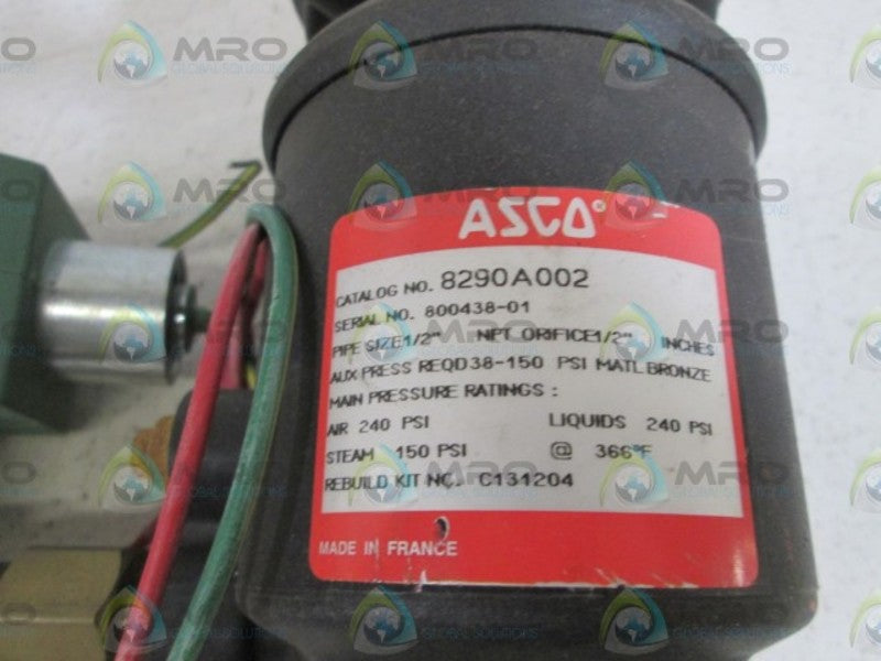 ASCO PISTON VALVE BODY VALVE 8290A002 (AS PICTURED) * USED *