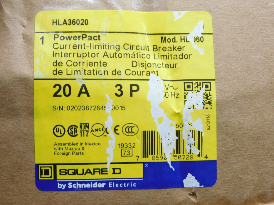 SQUARE D HLA36020 20A 600V NSMP
