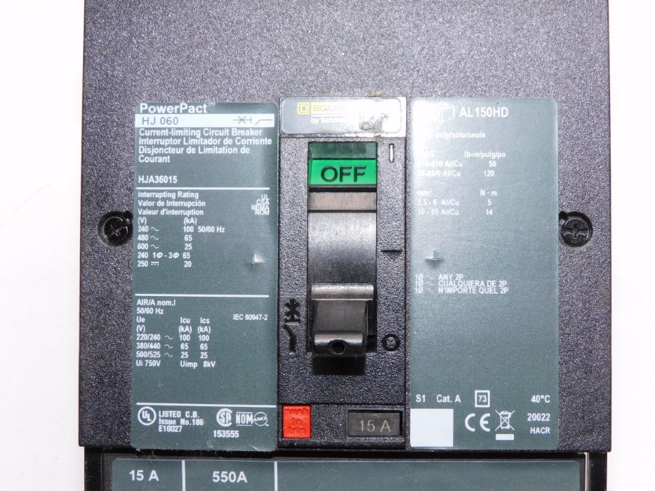 SQUARE D HJA36015 15A 600V NSMP