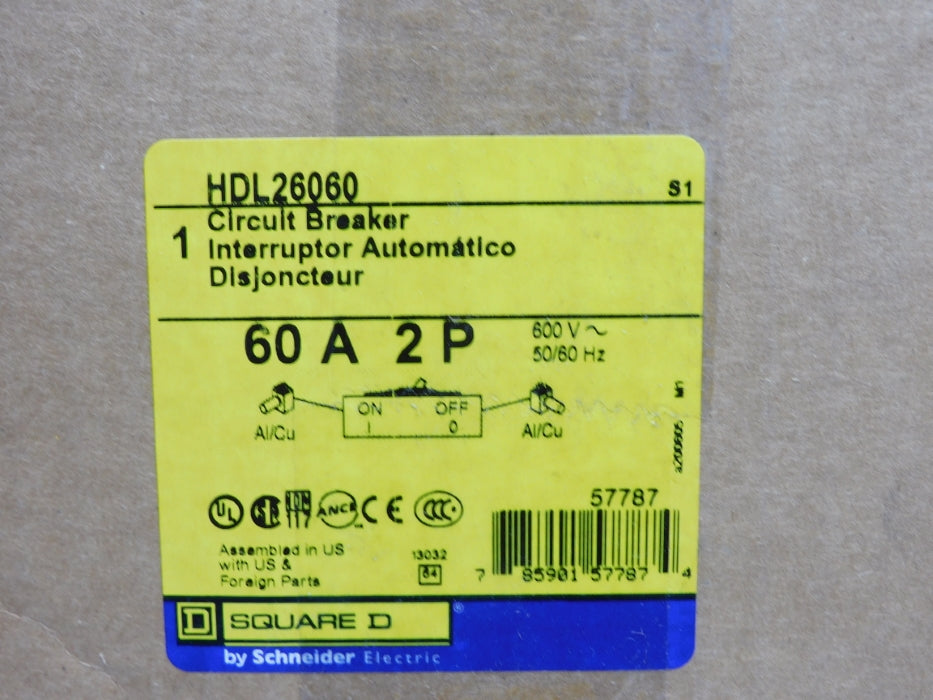 SQUARE D HDL26060 600V 60A NSMP