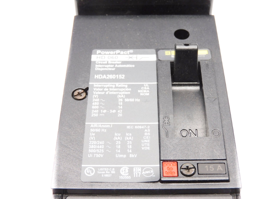 SQUARE D HDA260152 15A 600V NSMP