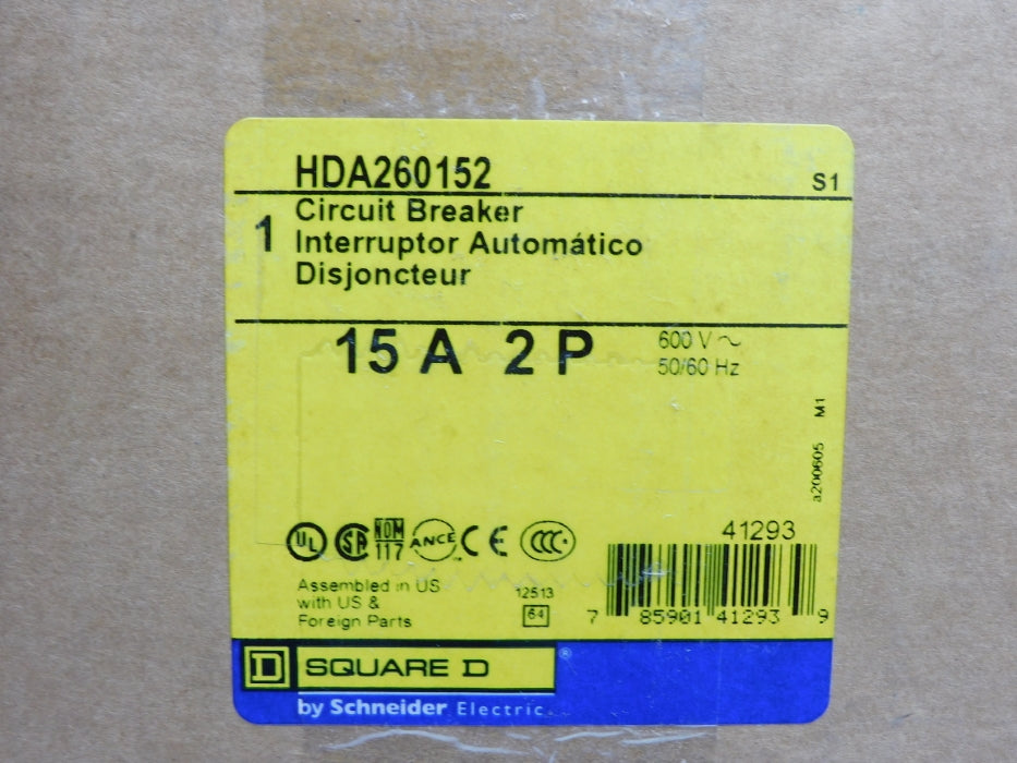 SQUARE D HDA260152 15A 600V NSMP