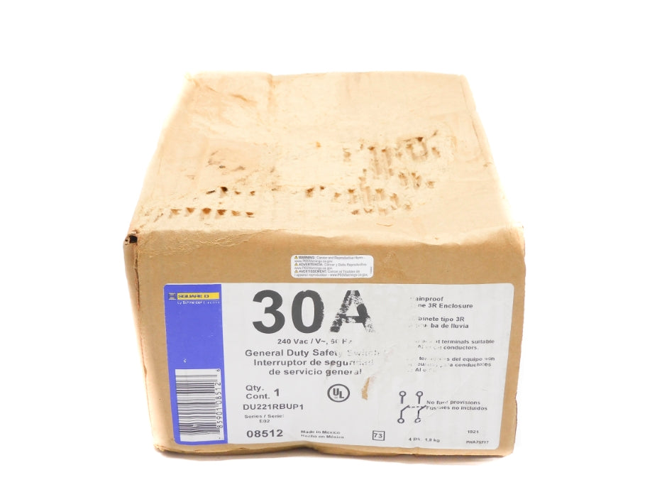 SQUARE D DU221RBUP1 SER. E02 240VAC 30A NSFS