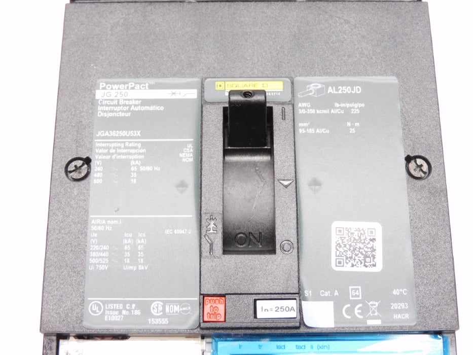 SQUARE D JGA36250U53X 250A 600V NSMP
