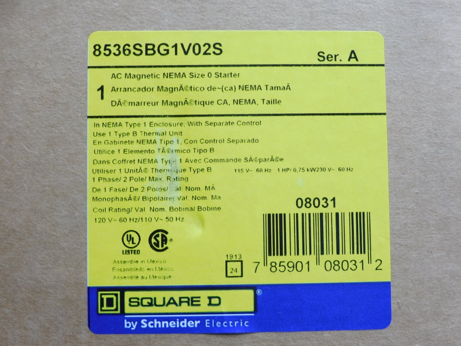 SQUARE D 8536SBG1V02S SER. A 110/120V NSMP