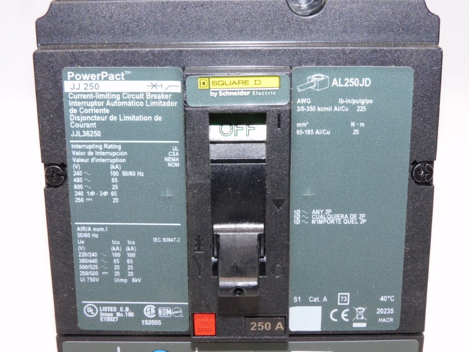 SQUARE D JJL36250 250A 600V (AS IS) NSMP