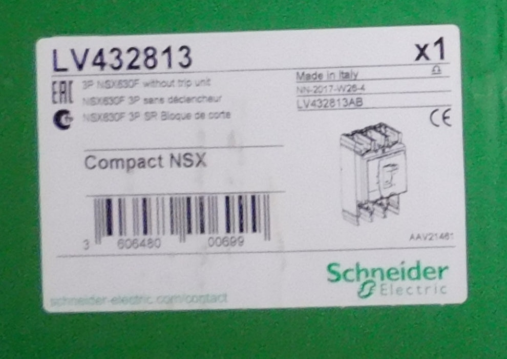 SCHNEIDER ELECTRIC LV432813 NSX630F 630A 800V NSMP