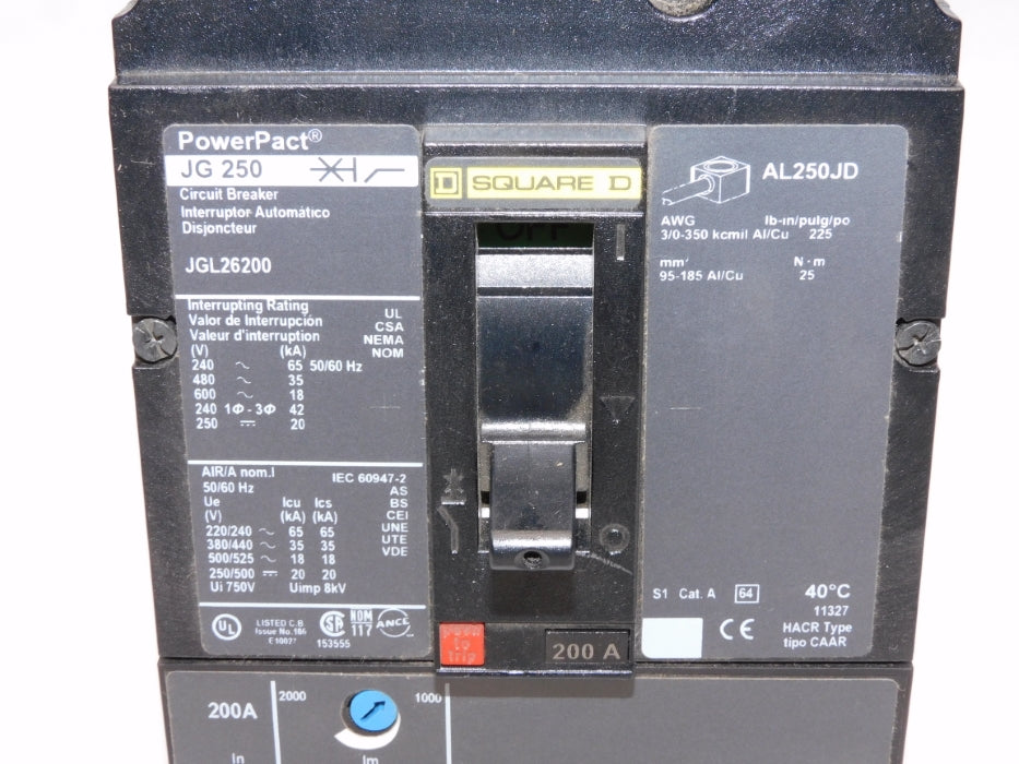 SQUARE D JGL26200 200A 600V NSMP