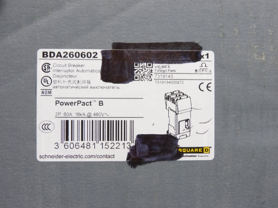 SQUARE D BDA260602 480V 60A NSMP