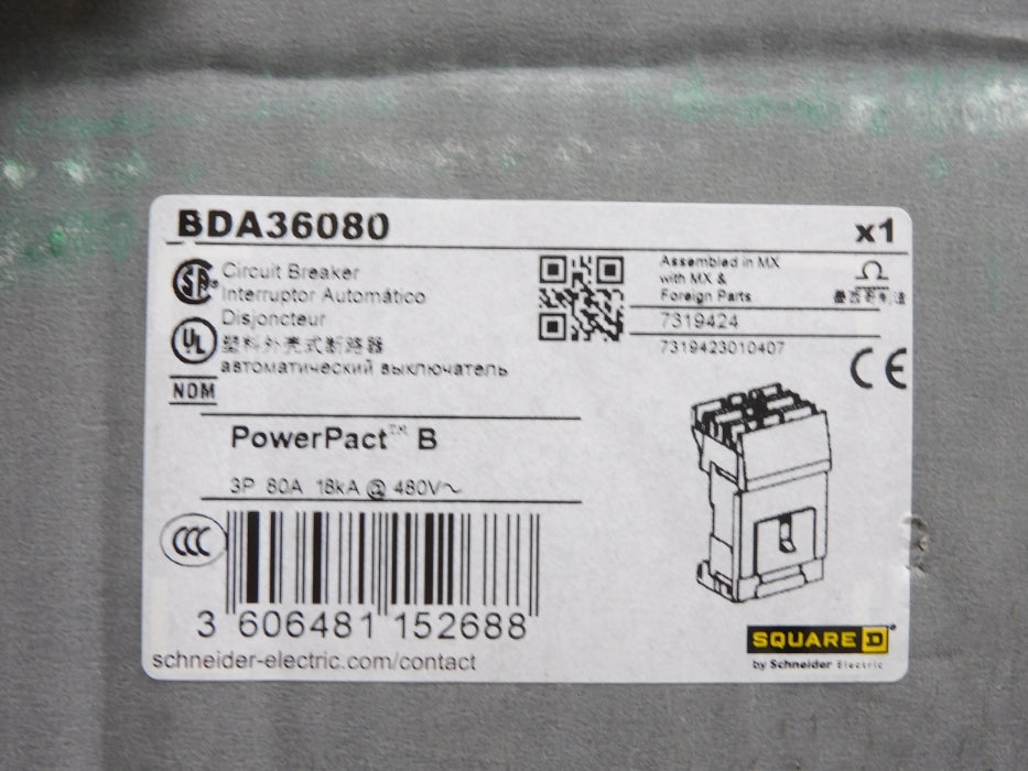 SQUARE D BDA36080 80A 480V (AS PICTURED) NSMP