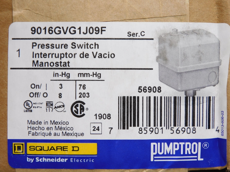 SQUARE D 9016GVG1J09F SER. C 3-8"HG NSMP