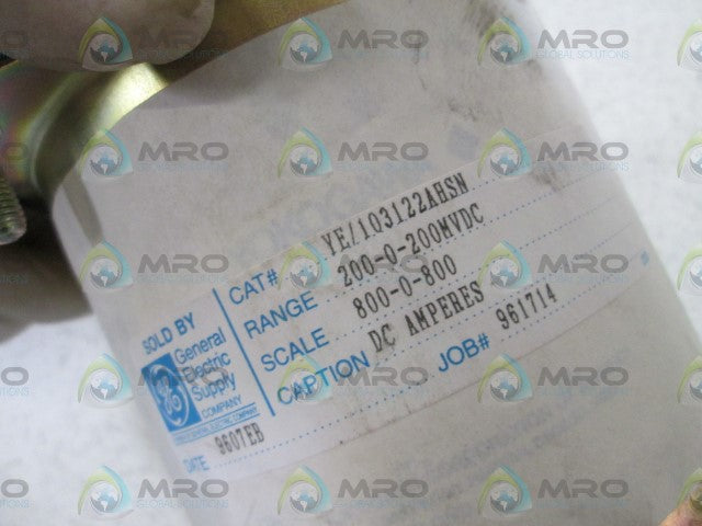 GENERAL ELECTRIC PANEL METER 800-0-800 YE/103122AHSN *USED*