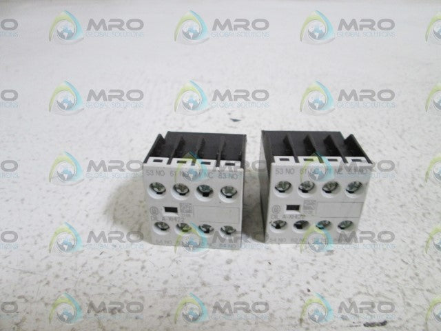 LOT OF 2 MOELLER CONTACT BLOCK DIL A-XHI22 *USED*