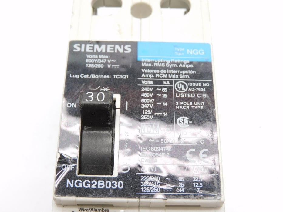 SIEMENS NGG2B030 347V 30A UNMP
