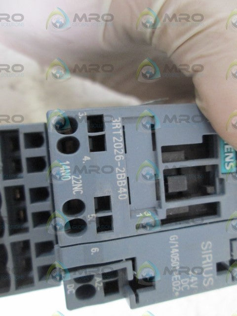 SIEMENS CONTACTOR 3RT2026-2BB40 *USED*