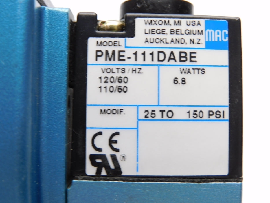 MAC 6211C-000-PM-111DA 25-150PSI 120/60 110/60 NSNP
