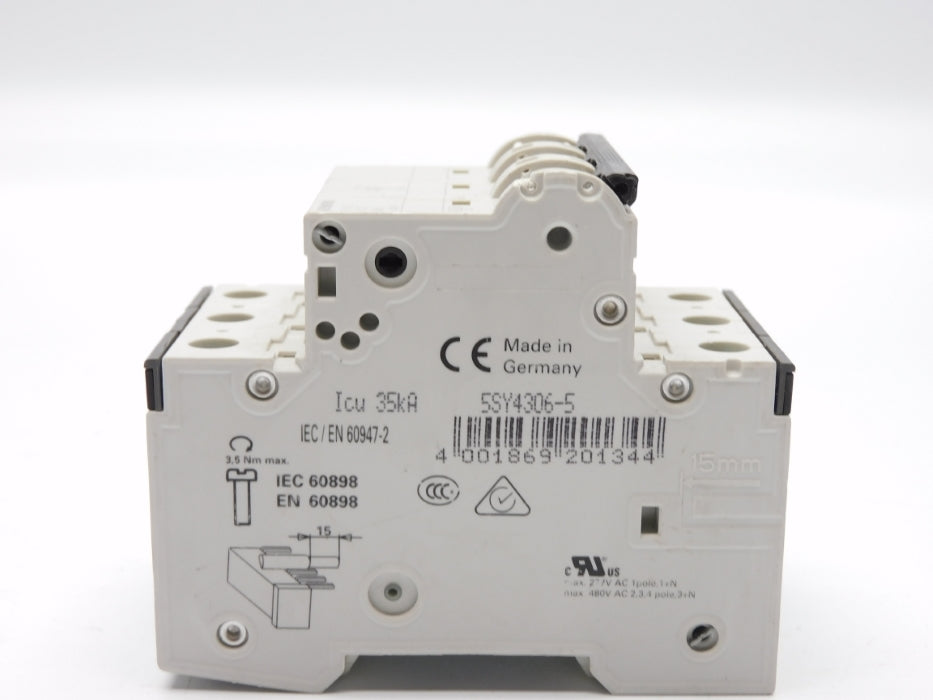 SIEMENS 5SY4306-5 6A 400V (AS PICTURED) NSNP
